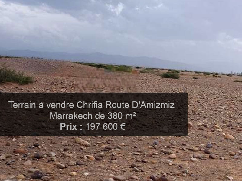 Terrain viabilisé de 380 m² en vente à Chrifia – Idéal pour projet résidentiel Terrain constructible de 380 m² à vendre à Chrifia – Titre foncier disponible
